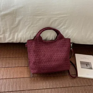 Bolso tote tejido de gran capacidad bolso de hombro casual para mujer estilo de moda chic