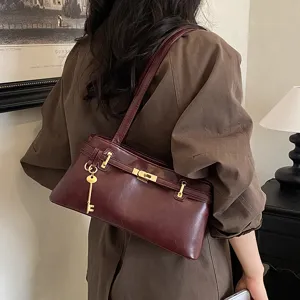 Retro Damen Umhängetasche aus PU Leder Achseltasche vintage schicke elegante Handtasche