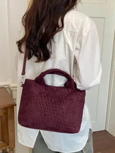 Elegante bolso de hombro tejido para mujer gran capacidad bolso tote casual diario
