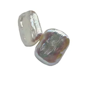 Orecchini in argento 925 con perle barocche quadrate irregolari e lucentezza naturale