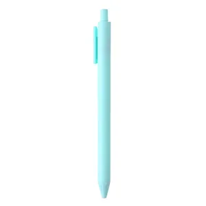 Macaron blue retractable gel pen 0.5mm minimalist smooth writing pen for students exam daily use