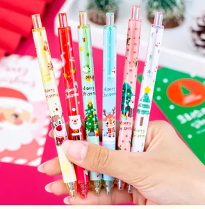 Weihnachts Gelschreiber Set, niedliche Cartoon Einziehbare schwarze Tintenroller Geschenke.