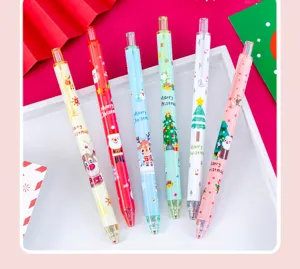Weihnachten Cartoon Gelstifte Set 6 Stk schwarze Tinte niedliche Schreibwaren Geschenk