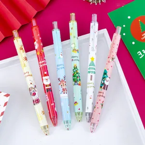 Weihnachten Cartoon Druck Gelstift Set Schüler süße Feiertag Schreibwaren schwarzer Stift