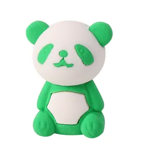 Süßer grüner Panda Radiergummi für Schüler, kreatives Schreibwaren und sauberes Radieren.