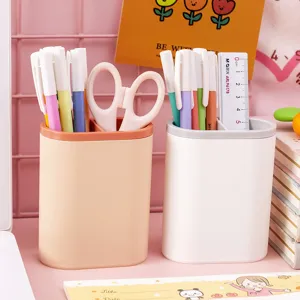 Zweifarbig Desktop Stifthalter aus Kunststoff multifunktional Büro Schreibwaren Box