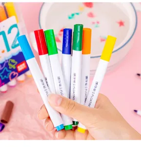 12 colors floating water pens magic painting markers erasable whiteboard pens for kids art play.