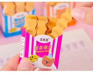 Set di gomme a forma di patatine fritte carine, regalo di cancelleria per studenti.