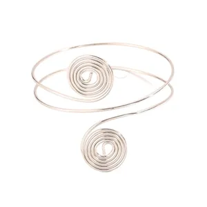 Bracciale da braccio a spirale minimalista in metallo gioiello da spiaggia donna.