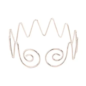 Bracciale da braccio a spirale in acciaio inossidabile per donna, aperto regolabile.