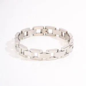 Stainless steel link bracelet for men hip hop geometric chain bracelet fashion jewelry