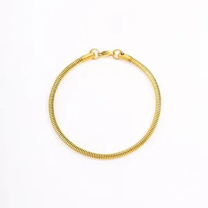 Gold stainless steel snake chain bracelet minimalist fashion women jewelry accessory