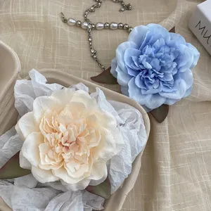Large peony flower hair clip aesthetic floral side hairpin sweet holiday hair accessories