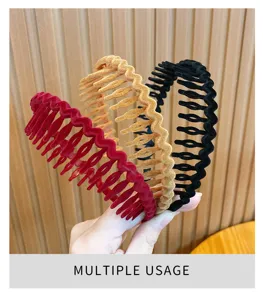 Velvet zigzag headband with teeth anti-slip hair hoop multi-color hair accessories