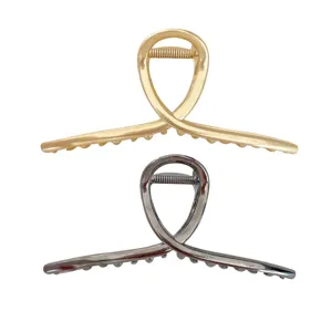 Metal hair claw clip large gold silver hair catch stylish styling accessory daily wear 14cm