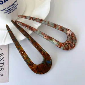 Set di forcine per capelli a U chic elegante bastoncino per capelli tartaruga per donna.