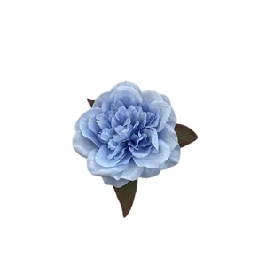 Large blue peony flower hair clip for women girl beach holiday photo hair accessories