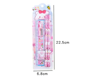 Kinder Cartoon Schreibwaren Set süßes Hase Bleistift Lineal Radiergummi Geschenk Box