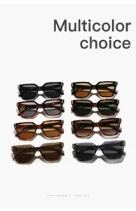 Gafas de sol cuadradas con pedrería para hombres y mujeres, detalles de diseño con protección UV400.