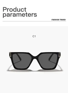 Modernas gafas de sol cuadradas de moda para hombres y mujeres con elegantes cristales.