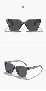 Gafas de sol cuadradas elegantes con strass montura gris proteccion UV400 detalle