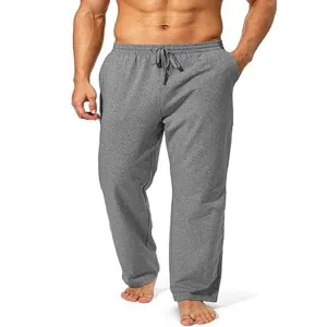 Pantaloni da tuta grigi da uomo, vestibilità comoda e larga con cordoncino in vita.