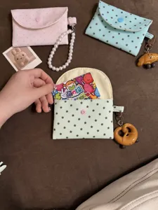 Porte-monnaie étoile menthe mignon étui à cartes étui de rangement avec bracelet perlé
