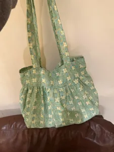 Borsa a mano floreale verde borsa a spalla retrò in stoffa da donna estiva casual borsa