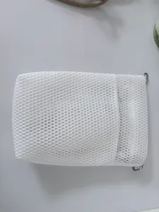 White mesh phone bag detail, breathable net pouch, simple style portable mini crossbody card bag
