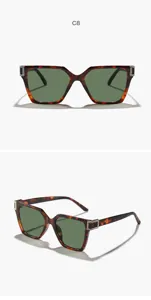 Gafas de sol cuadradas carey de lujo con patillas de estrás y lentes verdes para.