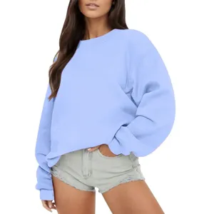 Sweat-shirt molletonné col rond décontracté pour homme et femme, pull ample automne hiver.