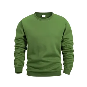 Felpa girocollo a maniche lunghe tinta unita per uomo e donna, top casual primaverile.