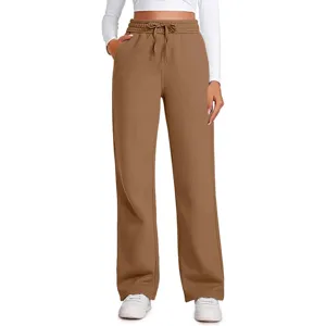 Women's Casual High Waist Drawstring Wide Leg Sweatpants Loose Comfortable Long Pants