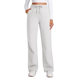 Women high waist wide leg sweatpants casual drawstring loose lounge long pants activewear