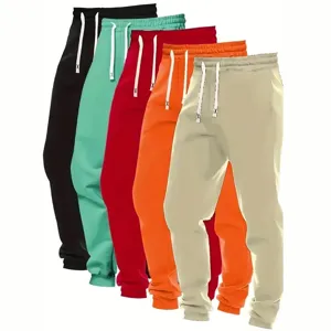 Bequeme einfarbige Kordelzug Freizeit Jogginghose Mehrfarben Pack für den Alltag