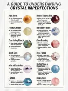 Educational detail showing natural textures and inclusions of crystal quartz beads