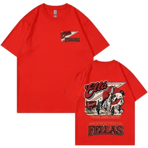 Vintage γυναικείο και ανδρικό T-shirt με γραφικά γουέστερν καουμπόι, βαμβακερό casual μπλουζάκι.