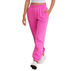 Pantaloni della tuta donna felpati invernali caldi vita alta rosa joggers sportivi casual