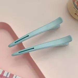 Professional hair sectioning duckbill clips long beak styling clips set light blue 2pcs
