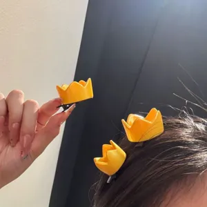 Süße gelbe Kronen Entenschnabel Haarklammer für Cosplay Party Haaraccessoires Dekoration