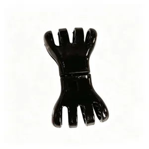 Pince à cheveux magnétique noire au design unique en forme de main pour coiffures élégantes.