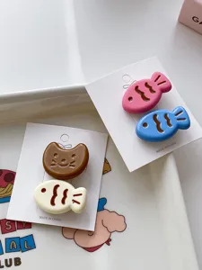 Candy color cute fish and cat hair clips sweet cartoon hair accessories for girls