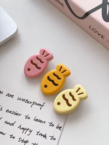 Cute candy color taiyaki hair clip set, sweet aesthetic hair accessories for daily sweet styles.