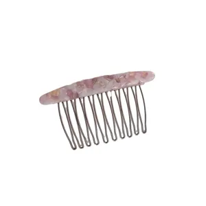Rosa Marmor Muster Haarkamm mit Metallzahn elegante Haarspange fuer Damentaegliches Styling