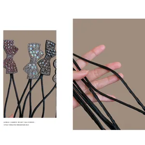 Rhinestone bun maker hair styling tool lazy flower hair band elegant fashion hair accessories