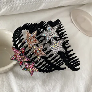 Serre-tete etoile strass brillant peigne cristal accessoires cheveux mode femme chic