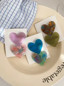2-pack heart hair clips side fringe cute duckbill clips sweet style hair accessories detail
