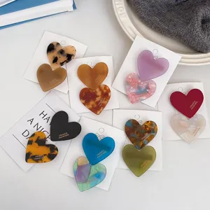 Cute heart hair clips set aesthetic side bangs duckbill clips sweet hair accessories