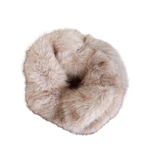 Pluche nep nerts bont haarelastiek voor vrouwen, zacht elastisch winter haaraccessoire.