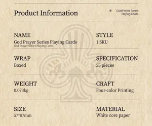 Carte da gioco serie God Prayer, mazzo da 57x87mm 55 pezzi, carta anima bianca.